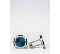 D1 MILANO Two-Tone Steel Cufflinks with Rounded Shape and Engraved Logo - Size: OS - male