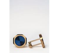 D1 MILANO Two-Tone Steel Cufflinks with Rounded Shape and Engraved Logo - Size: OS - male