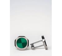 D1 MILANO Two-Tone Steel Cufflinks with Rounded Shape and Engraved Logo - Size: OS - male