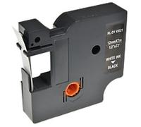 D1 S0720610 / 45021 Compatible Dymo Label Tape Self Adhesive White Print on Black 12 mm x 7m
