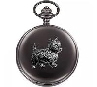 D1 Westie polished black case mens GIFT quartz pocket watch fob made in sheffield
