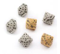 D10 &%D10 Dice Set - Set of Six 10 Sided Dice - Four D10 & Two%D10 (D100) Skull & Bone Themed RPG Dice. Cool & Unique Gift for Dungeons & Dr