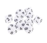 D10 Polyhedral Dice Set, 10 Pieces, Acrylic, 16mm, for Dungeons and Dragons, MTG RPG Table Games (White)