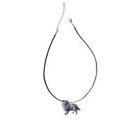 D10 Shetland Sheepdog Dog pewter design on a 18" Black Cord Necklace Jewellery Gift Handmade