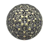 D100 Metal Dice - 50mm 100 Sided Polyhedral Dice With Velvet Pouch