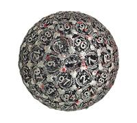 D100 Metal Dice - Metal Single 100-Face Polyhedral Die 50mm | Cutout Design Dice With Velvet Bag For Role-Playing Games, Gamers & Collectors