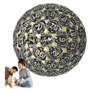 D100 Single Game Dice, Metal D100 Dice - 100 Faces Polyhedral Dice - Amazing Design Table Toy for All Kinds of Role Playing Games