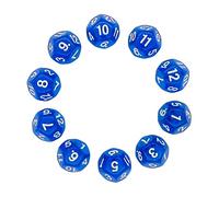 D12 Dice, 10 pcs Polyhedral Dices Set Clear 12 Sided Dices for DND MTG RPG Dungeons and Dragons Party Transparent Blue