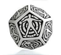 D12 Hit Location Dice White & Black - RPG Role Playing Game Accessory