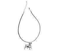 D13 Jack Russell Terrier Dog Pewter design on a ** 21" ** Black Cord Necklace Jewellery Gift Handmade