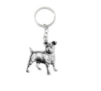 D13 Jack Russell Terrier made of fine English Pewter on a split ring key-ring Handmade with prideindetails gift packed handmade in sheffield