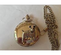 D13 Jack Russell Terrier polished silver case mens GIFT quartz pocket watch fob made in sheffield
