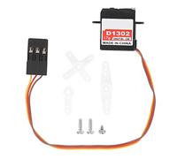 D1302 Micro Mini Digital Servo High Torque Coreless Motor Drive RC Aircraft Accessory Black Plastic Gear for Fixed Wing Helicopter Model (JR plug)