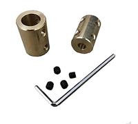 D14mm x L22mm Cylindrical Coupling 4mm to 6mm, Rigid Coupling Set Screw, Brass Color Motor Shaft Coupler Connector, Motor Accessories 1 pcs