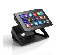 D15 Stream Controller, Production Console for Livestream Audio Video Design, 15 Custom Macro LCD Keys, 1 Side Info Screen Display, Trigger Actions in OBS Studio Streamlabs Twitch YouTube, Black