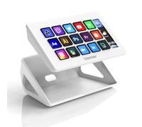 D15 Stream Controller, Production Console for Livestream Audio Video Design, 15 Custom Macro LCD Keys, 1 Side Info Screen Display, Trigger Actions in OBS Studio Streamlabs Twitch YouTube, White
