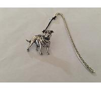D17 Staff Bull Terrier Pattern bookmark with cord 3D English pewter charm made in sheffield by Prideindetails