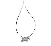 D18 Scottish Terrier Dog Pewter design on a ** 21" ** Black Cord Necklace Jewellery Gift Handmade