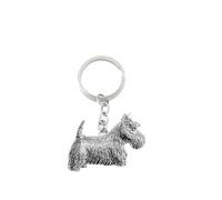 D18 Scottish Terrier made of fine English Pewter on a split ring key-ring Handmade with prideindetails gift packed handmade in sheffield