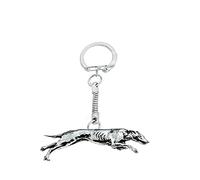 D19 Greyhound made of fine English Pewter on a snake keyring Handmade with prideindetails gift packed handmade in sheffield