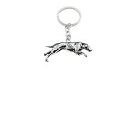 D19 Greyhound made of fine English Pewter on a split ring key-ring Handmade with prideindetails gift packed handmade in sheffield