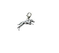 D19 Greyhound on a Sterling Silver 925 hoop & Trigger LOBSTER Clasp charm perfect to add onto jewellery zips bags necklaces bracelets etc