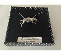 D19 Greyhound PENDENT REAL 925 sterling silver Necklace Handmade 18 inch chain with prideindetails gift box