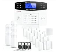 D1D9 24pcs Wireless DIY Home Burglar Alarm System, 4G WiFi GSM, No Monthly Fee,Home Security with App Alert