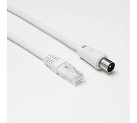 D2 Diffusion Coax Cable RJ45 Male to Coaxial Male Length 2.00 m Diameter 9.52 mm White