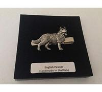 D2 German Shepherd English Pewter emblem on a Tie Clip (slide) Handmade in sheffield comes with PrideInDetails gift box