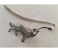 D2 German Shepherd Pattern bookmark with cord 3D English pewter charm made in sheffield by Prideindetails