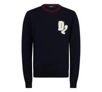D2 Wool Pullover - male - Dsquared2 - Round-neck Knitwear - Blue - M - Knitwear M
