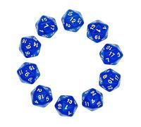 D20 Dice, 10 pcs Polyhedral Dices Set Clear 20 Sided Dices for DND MTG RPG Dungeons and Dragons Party Transparent Blue