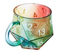 D20 Dice Mug, 11.8 oz Polyhedral Dice Coffee Cup with Handle, Colorful Creative Game Mug Present for Board Games Enthusiasts