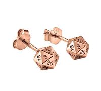 D20 Dice Style Classic Dice Earing Unique D20 Dice Ear Stud Role Playing Dice Games RPG MTG Table Games Lovers, No Gemstone