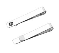 D20 Dice Tie Clip Stainless Steel Dice Tie Bar for Men Dungeon Master Bunco Gambling Gifts D20 Dice Design Silver Tie Accessory for D&D Player Table Gamer Groomsmen Wedding Gift