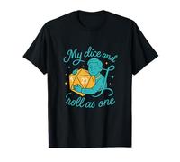 D20 Infinity Dice RPG Gamer novelty Turquoise Gold T-Shirt