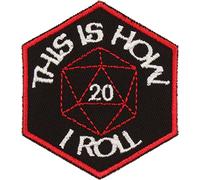 D20 Tabletop Gamer This is How I Roll Critical Hit Iron-On Patch - Made in The USA - Black, White, Red - 2.5" x 3"