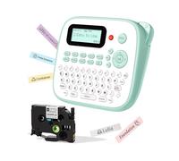 D210S Kids Label Maker, Label Maker Machine with Waterproof-Labels, Portable Keyboard Labeler Machine with-Tape 12mm 0.47 Laminated White, Multiple Symbols for Home Garden Office School Kids Use