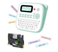 D210S Kids Label Maker, Label Maker Machine with Waterproof-Labels, Portable Keyboard Labeler Machine with-Tape 12mm 0.47 Laminated White, Multiple Symbols for Home Garden Office School Kids Use