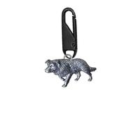 D22 Border Collie Dog fine English Pewter on a Black snap Detachable Zipper Pulls for Bags Repair, Universal Zip Head Buckle Pendant for Jacket & Down Coat