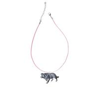 D22 Border Collie Dog Pewter design on a 18" Pink Cord Necklace Jewellery Gift Handmade