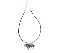 D22 Border Collie Dog Pewter design on a ** 21" ** Black Cord Necklace Jewellery Gift Handmade