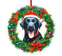 D24TIME Black Lab Christmas Ornament-Black Lab Ornament-Black Lab Ornaments for Christmas Tree Dog Lovers Labrador Retriever Gifts for Women Acrylic Chocolate Lab Black Lab Ornament 2024