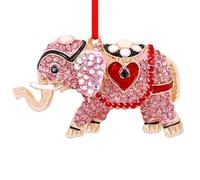 D24TIME Elephant Christmas Ornaments - Metal Red Elephant Christmas Tree Decorative Hanging Ornaments for Home Decor Keepsake Gifts for Women, Sisters, Mom, Kids, Girls
