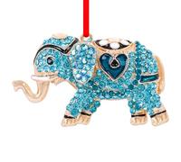 D24TIME Elephant Christmas Ornaments - Metal Teal Elephant Christmas Tree Decorations Hanging Ornaments for Home Decor Xmas Gifts for Women Friendship Sisterhood