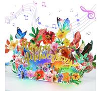D24TIME Musical Anniversary Card with Light - Pop Up Floral Happy Anniversary Card for Wife, Wedding Anniversary Envelope Included