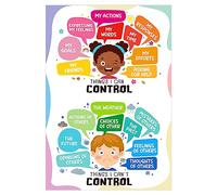 D24TIME Things I Can Control-Things I Cannot Control Mental Health Posters for Boho Classroom Decor Home Mental Health Educational Posters for Boys Girls Teachers Elementary Back to School Supplies