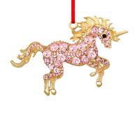 D24TIME Unicorn Christmas Ornaments 2025 Metal Pink Unicorn Christmas Tree Hanging Ornaments Keepsake Gifts for Women Girls Kids Xmas Decorations Party Supplies