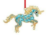 D24TIME Unicorn Christmas Ornaments 2025 Metal Teal Unicorn Christmas Tree Decorative Hanging Ornaments Keepsake Gifts for Women Girls Kid Birthday Party Supplies